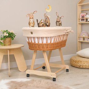 Culla in vimini con accessori per neonati - beige