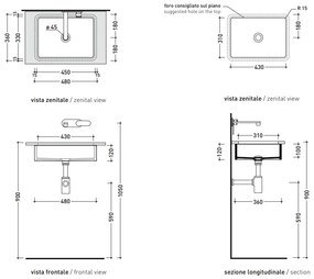 Ceramica Flaminia Miniwash lavabo sottopiano 48 cm senza troppopieno in ceramica bianco