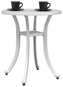Tavolo da giardino bianco Ø48x53 cm in alluminio pressofuso