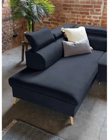 Divano letto angolare a U in velluto blu scuro (angolo sinistro) Sweet Harmony - Miuform