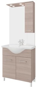 Mobile sottolavabo e lavabo con sifone Symoa legno naturale in truciolare L 75 x H 81.5 x P 50.5 cm 1 vasca, 2 ante