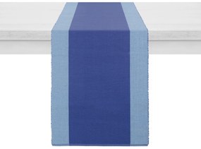 Runner bicolore cotone 40x120 cm blu e azzurro