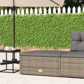 Poggiapiedi Da Giardino Con Cuscino İn Polyrattan Grigio /