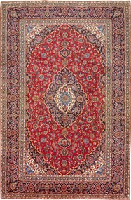 Kashan Tappeto persiano 370 x 250 Rosso (Iran) Annodato A Mano
