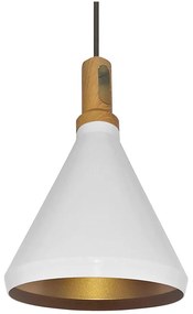 Lampadario a sospensione con filo 1xE27/60W/230V diametro 23 cm bianco