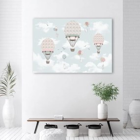 Quadro su tela, Animali da volo a palloncini colorati  Dimensioni Tappeti 90x60