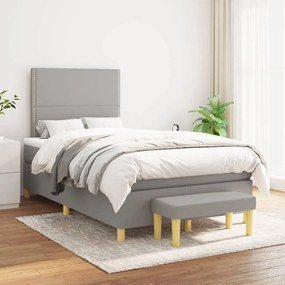 Giroletto A Molle Con Materasso Grigio Chiaro 120x200cm Tessuto /