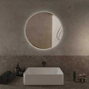 Specchio con illuminazione integrata bagno tondo H 60 x P 2.5 cm