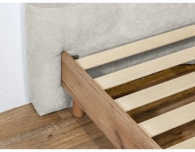 Letto matrimoniale imbottito grigio chiaro rete inclusa 180x200 cm Kumo - Bobochic Paris