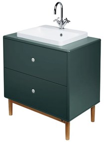 Mobile sospeso verde scuro con lavabo senza miscelatore 80x62 cm Color Bath - Tom Tailor