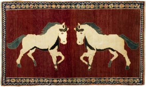 Gabbeh Tappeto 180 x 110 Rosso (Iran) Annodato A Mano