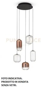 Sospensione 5 luce in metallo colore nero hunter led 35w 3000k cri?...