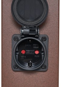 Lampada da esterno marrone ruggine con vetro trasparente 80 cm IP44 con presa e sensore di movimento - Malios