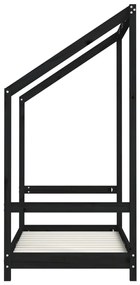 Giroletto per bambini nero 70x140 cm in legno massello di pino