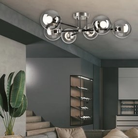 Lampadario a plafone MALENA 6xE14/5W/230V cromo opaco/fumé