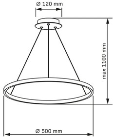 Lampadario LED a sospensione con filo LEA LED/20W/230V 4000K diametro 50 cm nero