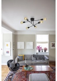 Cottex P7216SV - Plafoniera BATON 6xE27/60W/230V, nero