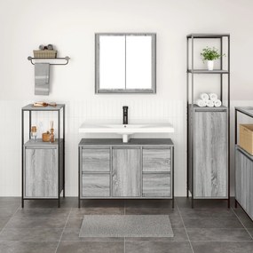 Set di mobili da bagno  in legno ingegnerizzato grigio sonoma