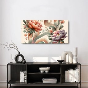 Quadro su tela – Fiori rosa e viola