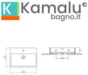 Kamalu - lavabo bagno sospeso 60 cm in ceramica bianca | litos-cn60