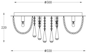 Zuma Line 19157L - Plafoniera SENSI 8xG9/25W/230V diametro 55 cm cromo