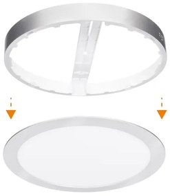 Solight WD244-S - Pannello LED 2 in 1 24W/230V 3000/4000/6000K diam. 30 cm IP54 argento