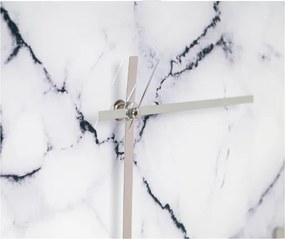 Orologio rotondo D65 cm in vetro temperato effetto marmo Bianco - LICOY