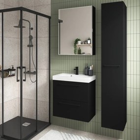 Mobile da bagno sotto lavabo Remix nero opaco L 60 x H 58 x P 33 cm 2 cassetti, lavabo non incluso