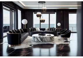 Lampadario a cavo PARIS 3xE27/60W/230V Ø45 cm bianco/nero/oro