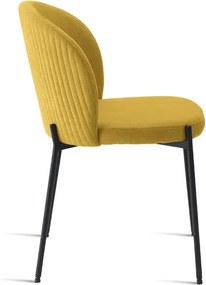 Sedia in tessuto Giallo con struttura in metallo MEGGIE 2 sedie