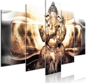 Quadro Buddha Style (5 Parts) Golden Wide  Colore Argento, Dimensioni e Misure 200x100