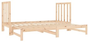 Dormeuse estraibile 2x(90x190) cm legno massello di pino