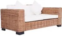 Divano da Giardino a 2 Posti in Rattan Naturale 276350