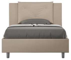 Letto una piazza e mezza senza rete imbottito 120x200 similpelle tortora Appia
