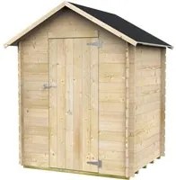 Casetta Box da Giardino per Attrezzi 146x130 cm con Porta Singola Cieca in Legno Naturale