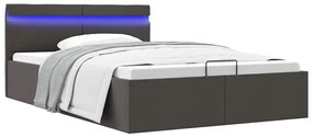 Giroletto Con Contenitore E Led Grigio Scuro Tessuto 140x200 Cm /