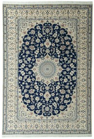 Nain Tappeto persiano 360 x 250 Blu (Iran) Annodato A Mano