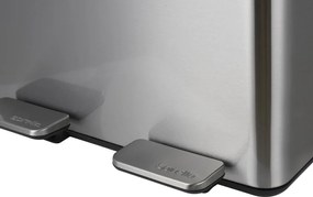 Cestino per la spazzatura color argento opaco in acciaio per raccolta differenziata/con pedale 2x20 l Aliya – Spirella