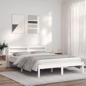 Giroletto bianco 140x190 cm in legno massello di pino