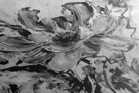 Quadro su tela – Fiori dipinti dell'estate in bianco e nero