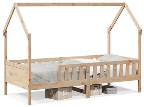 Giroletto casetta per bambini 90x200 cm legno massello di pino