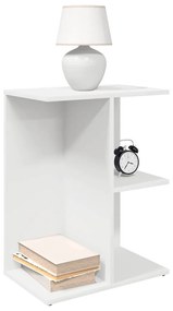 Comodini 2 Pz Bianchi 46,5x29x61 Cm İn Legno Multistrato /