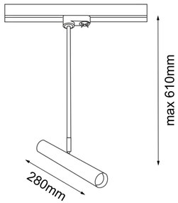 Amplex 8881 - Lampadario a sospensione con supporto rigido per sistema a binario AKADI 1xGU10-MR11/15W/230V