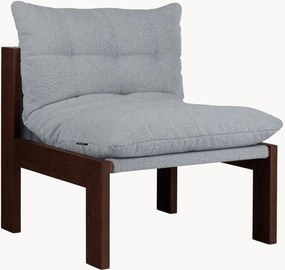Poltrona lounge in bouclé e legno di faggio Huno