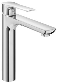 Miscelatore lavabo alto Flat in ottone cromo con piletta click clack