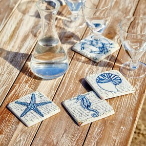 Set di 4 sottobicchieri Faune Marine