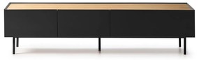 Tavolo TV in rovere nero e naturale 180x45 cm Arista - Teulat