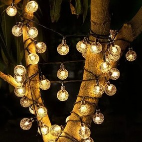Brilagi- Catena decorativa solare a LED BUBBLE 200xLED/8 funzioni 20m IP65 bianco caldo