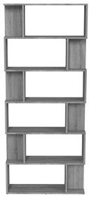 Libreria/divisorio grigio sonoma 80x24x192 cm legno multistrato