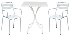 ROMANUS - set tavolo in metallo cm 60 x 60 x 72 h con 2 poltrone Romanus